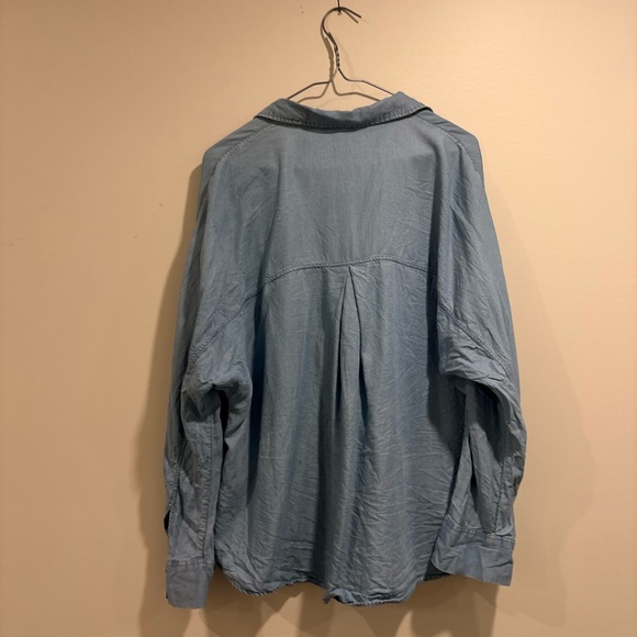 Massimo Dutti Lyocell Light Blue Button-Up Shirt - size 42 - Picture 4 of 4